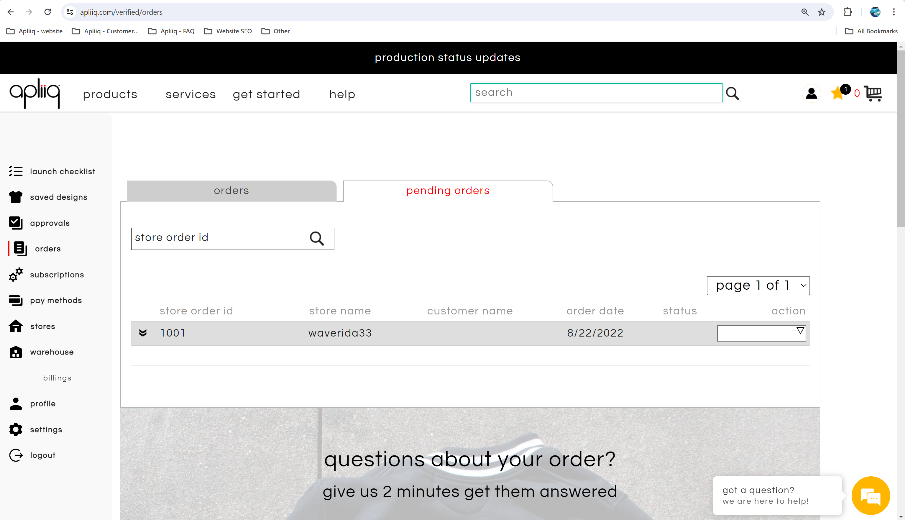 How to fulfill Pending Orders - capture 1 Pending Orders tab